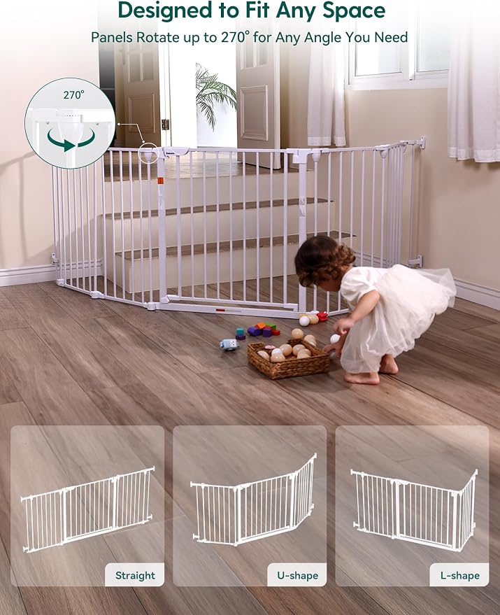 Babelio 71" Extra Wide Baby Gate, Hardware Mounted Pet Gate Indoor, Foldable 3 - Image 3