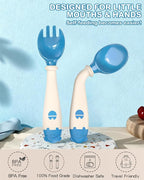Deejoy Toddler Utensils, Self-feeding Flatware Set withTravel Case, Baby Spoons - Image 3
