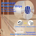 Clear Soft Corner Protectors for Furniture Strip, 0.8in x9.84FT, Sharp Edge & - Image 5