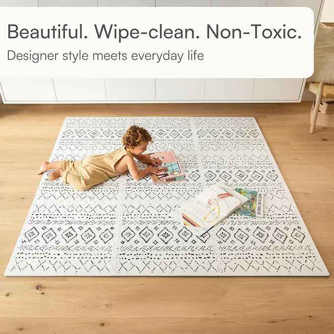 Lillefolk Baby Play Mat for Floor – 6x6ft Boho | Soft Non Toxic Premium EVA - Image 4