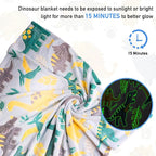 TEHALK Dinosaur Fleece Blanket, Glow in The Dark, Soft Throw Blanket - Image 3