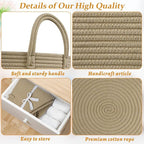 67L Storage Basket for Organizing, Cotton Rope Woven Blanket Basket, Toy - Image 8
