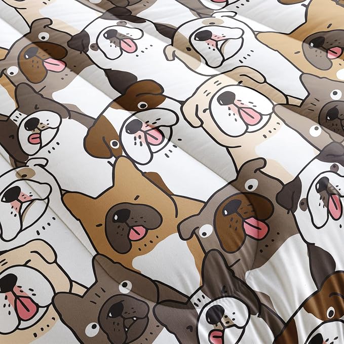 QOOMO Kawaii Dog Comforter Set, Queen Size, Down Alternative, Soft and - Image 5