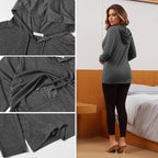 GINKANA Women's Nursing Hoodie Sweatshirt Long Sleeves Breastfeeding Maternity - Image 6