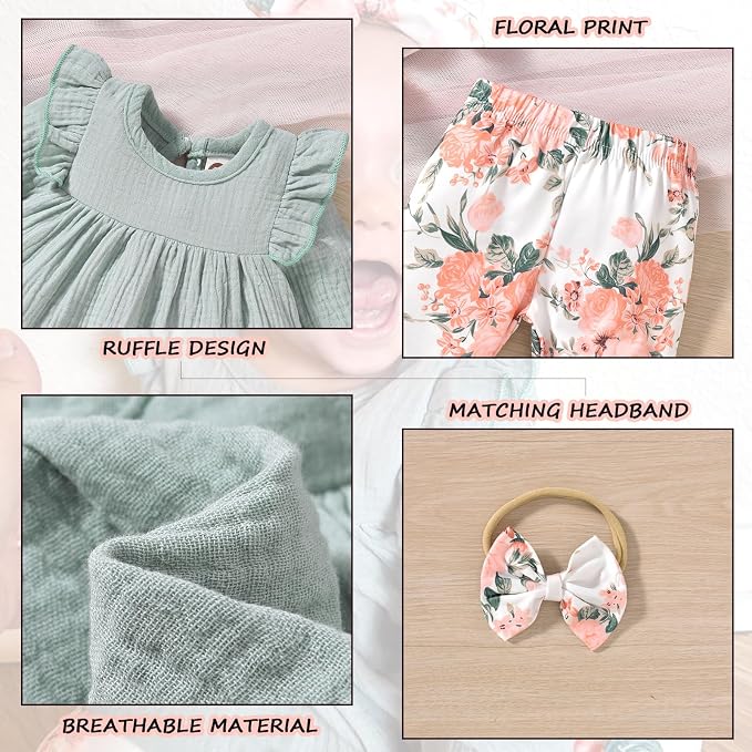 HINTINA Infant Baby Girl Long Sleeve Fall Winter Outfits - Image 4