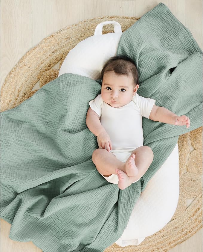 Konssy 3 Pack Muslin Swaddle Blankets - Image 3