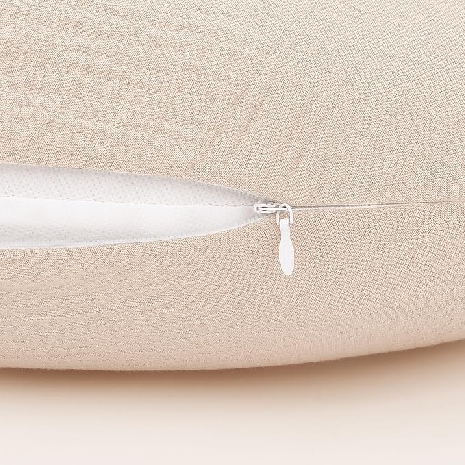 Accmor 2 Pack Muslin Nursing Pillow Covers, 100% Cotton Soft Nursing Covers - Image 4