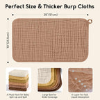 Muslin Burp Cloths for Baby 100% Cotton Burping Cloths for Boys Girls Large - Image 3