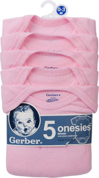 Gerber baby-girls 5-pack Solid Onesies Bodysuits - Image 2
