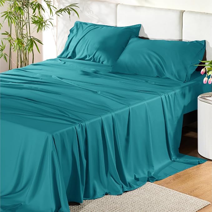 Bedsure Queen Sheet Set, Rayon Derived from Bamboo, Cooling Sheets, Breathable by BEDSURE