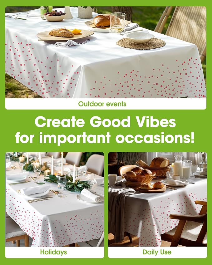 Pureegg Plastic Table Cloth Disposable 8 Pack, 54 x 108 Inch Table Cloths - Image 4