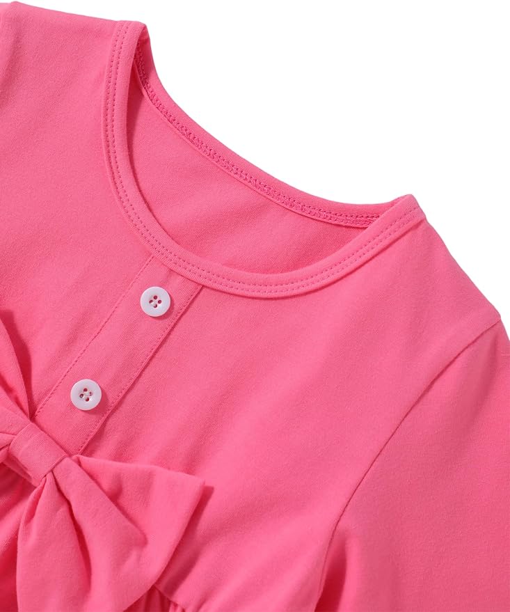 oklady Toddler Baby Girl Clothes Solid Color Ruffle Tops Floral Pants - Image 3