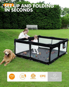 Foldable Baby Playpen with Non-Removable Thick Mat, Extra Large Collapsible - Image 5