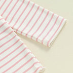 FOCUSNORM Toddler Baby Girl Outfits Ruffle Long Sleeve Striped Trim Tops + - Image 6