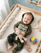 Fommy Newborn Baby Boy Clothes Plaid Letter Print Long Sleeve Hoodies + Long - Image 5