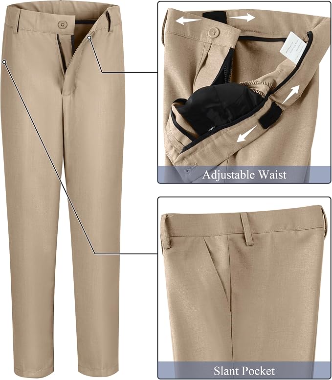 Boy's Suit Formal Slim Fit 5 Pieces Suit Set Blazer Vest Pants - Image 5