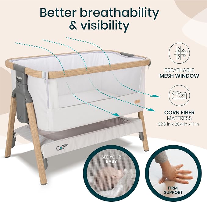 Tutti Bambini CoZee® 2-in-1 Baby Bassinet & Bedside Sleeper - Image 5