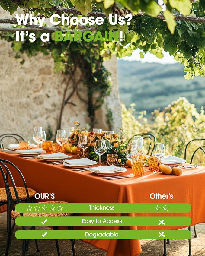 Pureegg Plastic Table Cloth Disposable 8 Pack, 54 x 108 Inch Table Cloths - Image 6