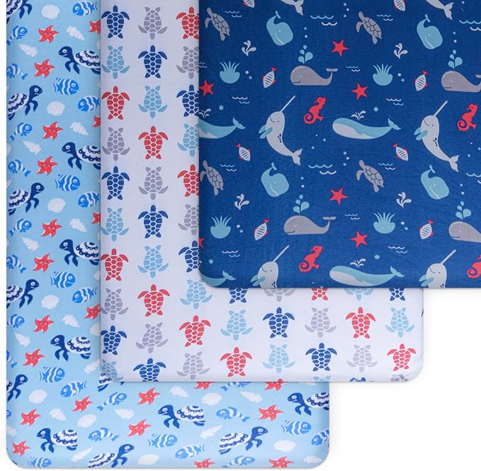 GROW WILD Blue Ocean Baby Crib Sheets - Image 2