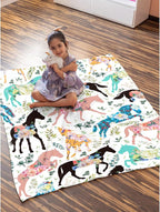 Colorful Floral Horse Throw Blanket - Image 6