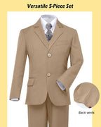 Boys’ Formal Suit 5 Piece Set, Toddler Tuxedos - Image 5