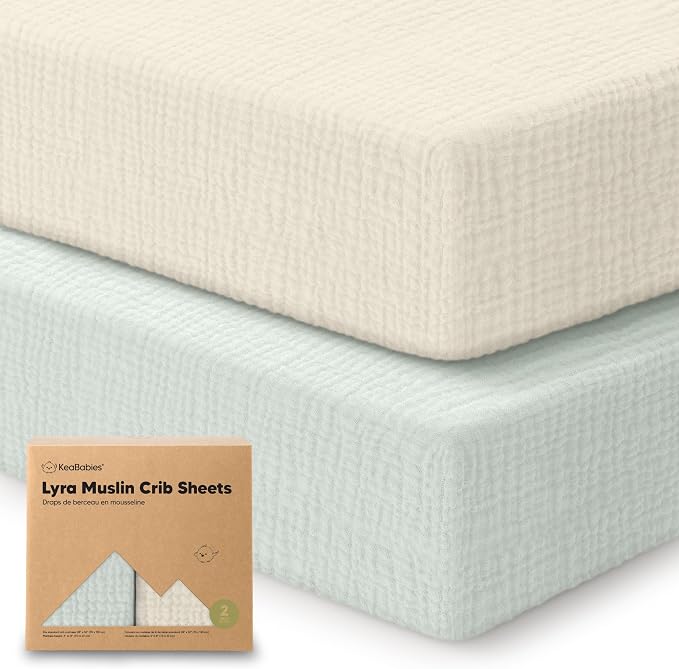 KeaBabies 2-Pack Muslin Crib Sheets by KeaBabies