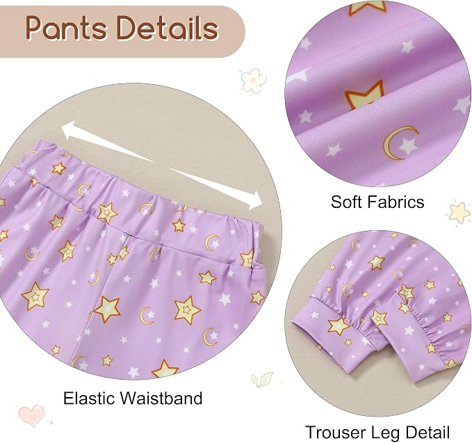 ZOEREA Toddler Baby Girl Clothes Long Sleeve Pullover Tops + Pants Set Floral - Image 3