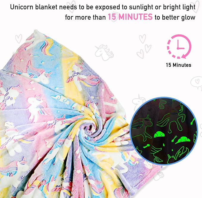 Unicorn Glow in The Dark Blanket - Image 3