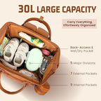 Premium Vegan Leather Diaper Bag Backpack - Image 2