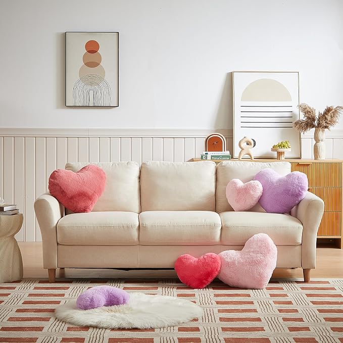 EastTree Heart Pillows, Light Pink Heart Shaped Pillows, Ultra Soft Extra-Large - Image 3