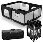Foldable Baby Playpen with Gate, Extra Large Collapsible Play Yard by Veraste
