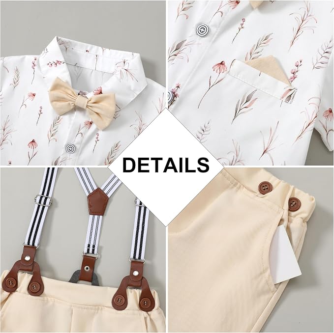 CARETOO Toddler Boy Clothes Suit Gentleman Wedding Outfits Kids Formal Dress - Image 2