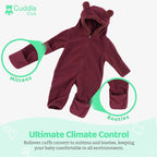Cuddle Club Fleece Baby Bunting Bodysuit - Image 3
