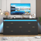 7 Drawer Dresser with LED Light and Charging Station, Wide Drawer Organizer - Image 8