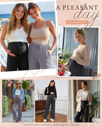 3 Pack Maternity Pants for Women Over The Belly Lounge Work Pregnancy Pants - Image 5