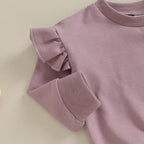 Fernvia Toddler Baby Girl Clothes 3 6 9 12 18 24 Months Fall Outfits Solid Long - Image 6