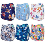 ALVA 6 Pack Cloth Diaper with 12 Inserts One Size Adjustable Washable Reusable - Image 4