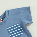 Rtnnsbbfcm Newborn Baby Boy Summer Clothes Short Sleeve Color Block Front - Image 4