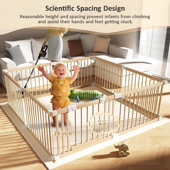 Extra Large Wooden Baby Playpen, Play Pen - Image 4