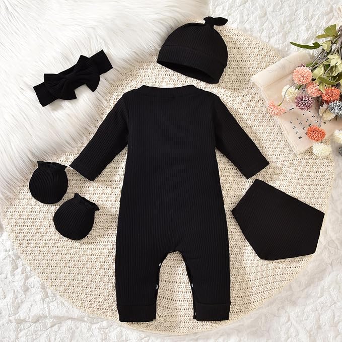 Aalizzwell Newborn Baby Ribbed Romper - Image 5