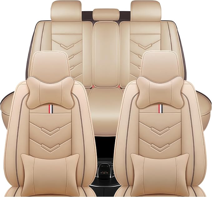 Leather Car Seat Covers Fit for LR Range Rover Evoque 2019-2025, 5 Seater by TENDER+GLOW
