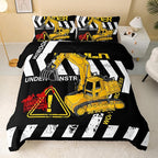 QOOMO Excavator Comforter King Size, Construction Truck Comforter Set - Image 2