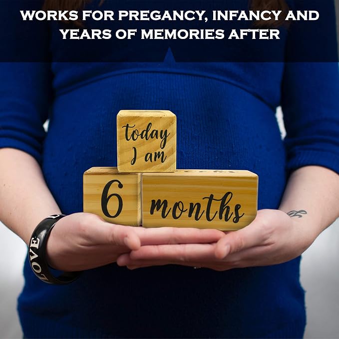 MAINEVENT Baby Monthly Milestone Blocks Complete Set, Milestone Blocks - Image 4