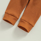Newborn Baby Boy Girl Clothes Ribbed Knitted Long Sleeve Romper Pants Solid - Image 6