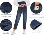 POSHGLAM Women's Maternity Jeans Over Belly Comfy Stretch 28'' Boyfriend Jeans - Image 2