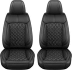 Pariitadin Leather Car Seat Covers Front Pair, Waterproof Breathable Faux - Image 3