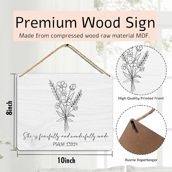 Sahjzk Girl Nursery Decor, She is fearfully and wonderfully made Nursery - Image 2