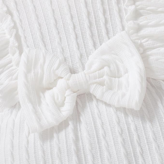 Happy Town Baby Girl Romper Infant Fall Winter Clothes Ruffle Sweater Long - Image 5
