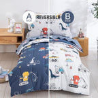 DJY Cotton Twin Bedding Set, Dinosaur Cars Reversible Twin Comforter Set - Image 2