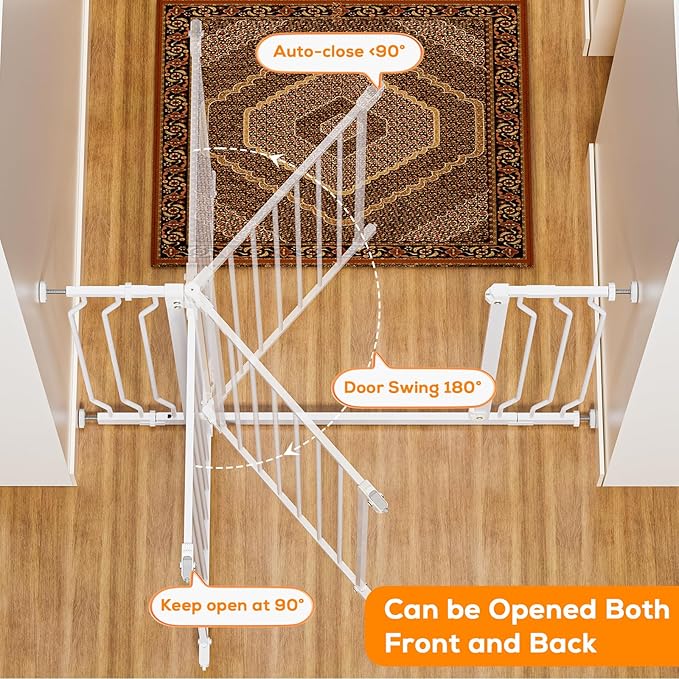 29-48" Baby Gate for Stairs, Baby Safety Essentials, Auto Close Gate for - Image 4